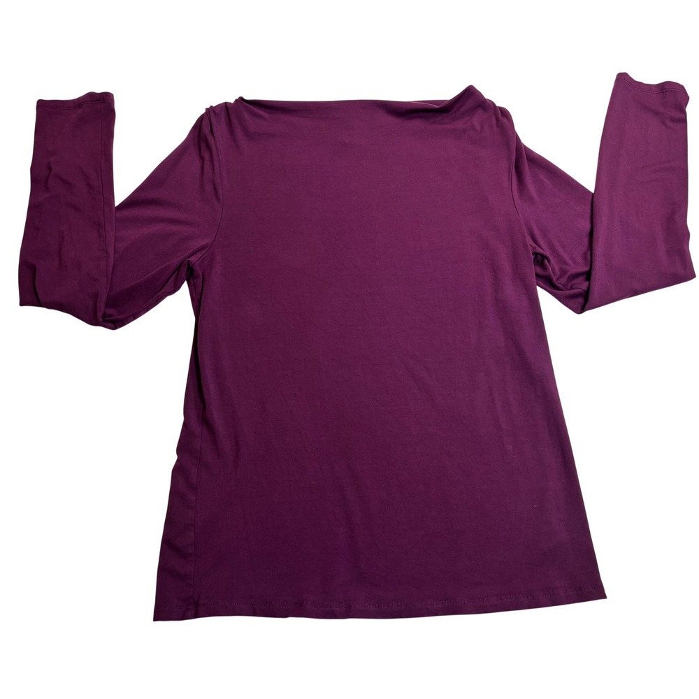 Lauren Ralph Lauren Top Women Purple Excellent Boat Neck Long Sleeve Size XL